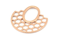 Rose Gold Honeycomb Pendant, 2 Rose Gold Plated Brass Honeycomb Pendant, Earrings, Charms (30x31mm) E652 Q0299