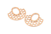 Rose Gold Honeycomb Pendant, 2 Rose Gold Plated Brass Honeycomb Pendant, Earrings, Charms (30x31mm) E652 Q0299