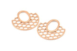 Rose Gold Honeycomb Pendant, 2 Rose Gold Plated Brass Honeycomb Pendant, Earrings, Charms (30x31mm) E652 Q0299