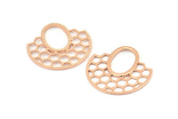 Rose Gold Honeycomb Pendant, 2 Rose Gold Plated Brass Honeycomb Pendant, Earrings, Charms (30x31mm) E652 Q0299