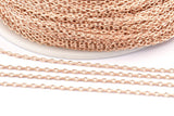 Rose Gold Link Chain, 3 Meters - 9.9 Feet Rose Gold Plated Brass Soldered Chain (1.2x1.8mm) Z171