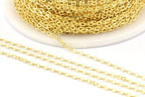Gold Link Chain, 3 Meters - 9.9 Feet Gold Plated Brass Soldered Chain (1.5x2mm) Z178