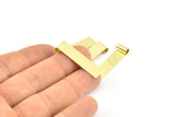 Raw Brass Pendant, 24 Raw Brass Rectangle Pendants (32x8x0.40mm) B0309