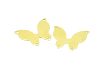Brass Butterfly Connector, 50 Raw Brass Butterfly Connectors With 4 Holes, Charms, Earrings (23x18x0.40mm) B0312