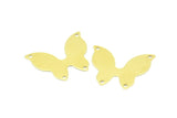 Brass Butterfly Connector, 50 Raw Brass Butterfly Connectors With 4 Holes, Charms, Earrings (23x18x0.40mm) B0312