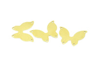 Brass Butterfly Connector, 50 Raw Brass Butterfly Connectors With 4 Holes, Charms, Earrings (23x18x0.40mm) B0312