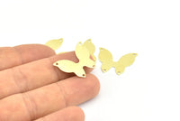 Brass Butterfly Connector, 50 Raw Brass Butterfly Connectors With 4 Holes, Charms, Earrings (23x18x0.40mm) B0312