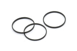 Black Circle Connectors, 12 Oxidized Brass Black Circle Connectors (25x0.8x2mm) D0313 S850