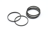 Black Circle Connectors, 12 Oxidized Brass Black Circle Connectors (25x0.8x2mm) D0313 S850