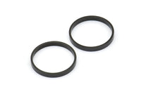 Black Circle Connectors - 24 Oxidized Brass Black Circle Connectors (18x0.8x2mm) D0310 S851