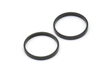 Black Circle Connectors - 24 Oxidized Brass Black Circle Connectors (18x0.8x2mm) D0310 S851