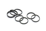 Black Circle Connectors - 24 Oxidized Brass Black Circle Connectors (18x0.8x2mm) D0310 S851