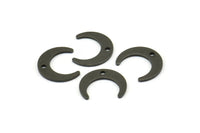 Siyah Ay Tılsımları, 1 Delikli 50 Oksitlenmiş Pirinç Siyah Hilal Tılsımı, Kolye Uçları, Küpeler, Bulgular (9,5x11x3x0,80 mm) E070 S1125