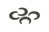 Siyah Ay Tılsımları, 1 Delikli 50 Oksitlenmiş Pirinç Siyah Hilal Tılsımı, Kolye Uçları, Küpeler, Bulgular (9,5x11x3x0,80 mm) E070 S1125