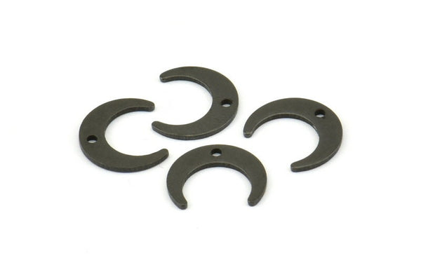 Siyah Ay Tılsımları, 1 Delikli 50 Oksitlenmiş Pirinç Siyah Hilal Tılsımı, Kolye Uçları, Küpeler, Bulgular (9,5x11x3x0,80 mm) E070 S1125