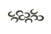Siyah Ay Tılsımları, 1 Delikli 50 Oksitlenmiş Pirinç Siyah Hilal Tılsımı, Kolye Uçları, Küpeler, Bulgular (9,5x11x3x0,80 mm) E070 S1125
