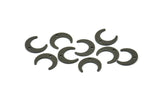 Siyah Ay Tılsımları, 1 Delikli 50 Oksitlenmiş Pirinç Siyah Hilal Tılsımı, Kolye Uçları, Küpeler, Bulgular (9,5x11x3x0,80 mm) E070 S1125