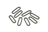 Black Oval Connector, 24 Oxidized Brass Black Oval Connectors, Charms, Findings (15x4.5x1mm) E002 S329
