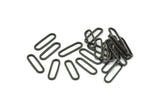 Black Oval Connector, 24 Oxidized Brass Black Oval Connectors, Charms, Findings (15x4.5x1mm) E002 S329