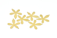 Brass Leaf Pendant, 12 Raw Brass Leaf Pendants With 2 Loops (28x23x0.80mm) D0581