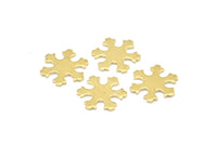 Brass Snowflake Blank, 50 Raw Brass Snowflake Blanks, Earrings, Findings (14x1mm) D0600