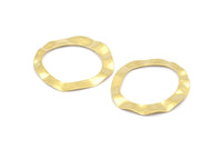 Pirinç Bağlantı Halkaları, 12 Ham Pirinç Dalgalı Bağlantı Halkası (37 mm) D0591