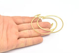 Brass Moon Charm, 12 Raw Brass Crescent Moon Charms, Connectors (50x15x1mm) D0598