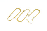 Brass Earring Wires, 10 Raw Brass Earring Studs, Wire Hoops  (40x13mm) D0576