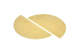 Half Moon Blank, 4 Raw Brass Half Moon Stamping Blanks (70x34x0.60mm) D0594