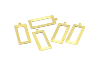 Brass Rectangle Charm, 12 Raw Brass Rectangle Charms with 1 Loop, Pendants, Earrings (33x14x0.80mm) B0321