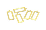 Brass Rectangle Charm, 12 Raw Brass Rectangle Charms with 1 Loop, Pendants, Earrings (33x14x0.80mm) B0321