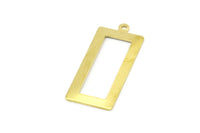 Brass Rectangle Charm, 12 Raw Brass Rectangle Charms with 1 Loop, Pendants, Earrings (33x14x0.80mm) B0321