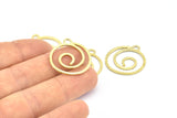 Brass Geometric Charm, 6 Raw Brass Hammered Geometric Charms With 1 Loop, Earrings, Pendants (24x25x1mm) V143