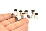 Silver Tube Bead, 10 Antique Silver Plated Brass Industrial Tube Beads (10x10x1mm) A0668 H0677
