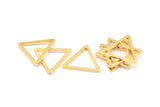 Gold Triangle, 2 Gold Plated Brass Triangle Rings, Rose Gold Charms (27x2mm) D0014