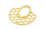Gold Honeycomb Pendant, 2 Gold Plated Brass Honeycomb Pendant, Earrings, Charms (30x31mm) E652 Q299