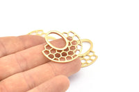 Gold Honeycomb Pendant, 2 Gold Plated Brass Honeycomb Pendant, Earrings, Charms (30x31mm) E652 Q299