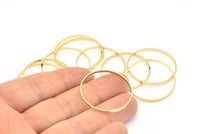 Gold Circle Connectors - 6 Gold Plated Brass Circle Connectors (30x0.8x2mm) D0314 Q0798