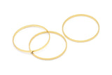 Gold Circle Connectors, 6 Gold Plated Brass Circle Connectors (35x0.8x2mm) D0315 Q0688
