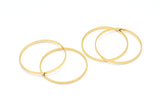 Gold Circle Connectors, 6 Gold Plated Brass Circle Connectors (35x0.8x2mm) D0315 Q0688