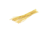 Brass Head Stick, 100 Raw Brass Head Pins, Findings (80mmx0.85mm) Brc211