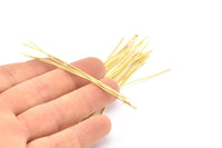 Brass Head Stick, 100 Raw Brass Head Pins, Findings (80mmx0.85mm) Brc211