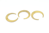 Brass Moon Charms, 6 Raw Brass Crescent Moon Charms With 2 Holes, Pendants, Earrings, Findings (27x26x5x1mm) D0610
