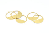 Brass Round Charms, 12 Raw Brass Round Charms With 1 Loop, Pendants, Earrings, Findings (26x0.80mm) D0595