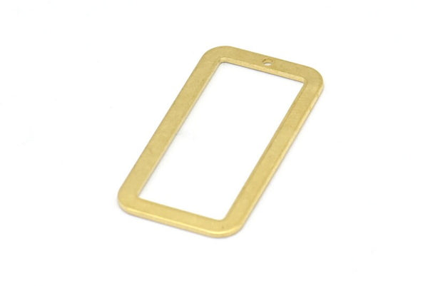 Brass Rectangle Charms, 24 Raw Brass Rectangle Charms With 1 Hole, Earrings, Pendants (31x16x0.80mm) D0609