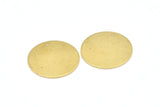 Brass Round Tag, 8 Raw Brass Round Stamping Blanks With 1 Hole (21x1mm) D0611