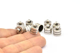 Silver End Cap, 8 Antique Silver Plated Brass End Cap , Cord Tip, (9mm) Cord End - (11.5x10mm) - Cap 5 A0781 B0023 H0689