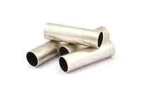 Industrial Long Tubes, 6 Antique Silver Plated Brass Industrial Long Tube Findings (30x9mm) Brc180--r027 H0688