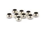 Silver Spacer Beads - 12 Antique Silver Plated Brass Spacer Beads (8.5x5.5mm) A0433 H0687