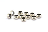 Silver Spacer Beads - 12 Antique Silver Plated Brass Spacer Beads (8.5x5.5mm) A0433 H0687
